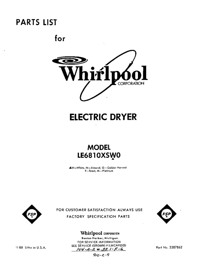 Diagram for LE6810XSW0