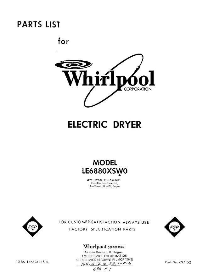Diagram for LE6880XSW0