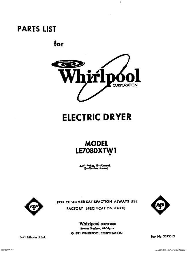 Diagram for LE7080XTW1
