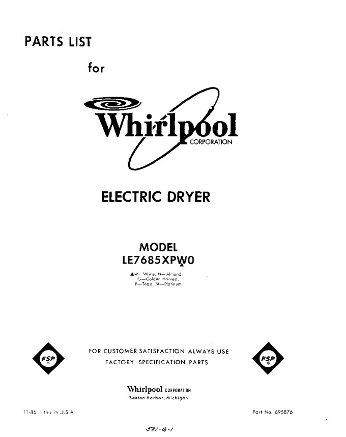 Diagram for LE7685XPW0