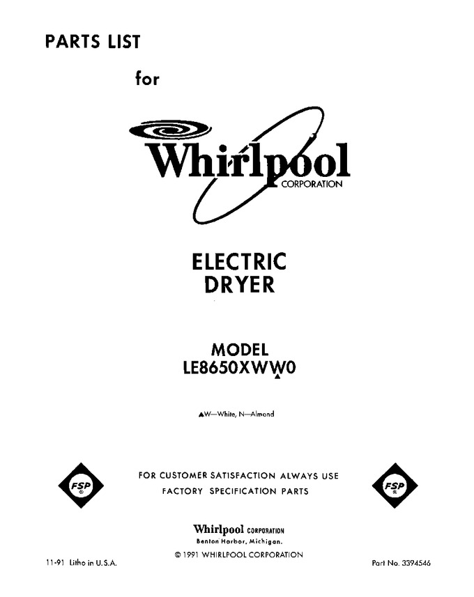 Diagram for LE8650XWW0