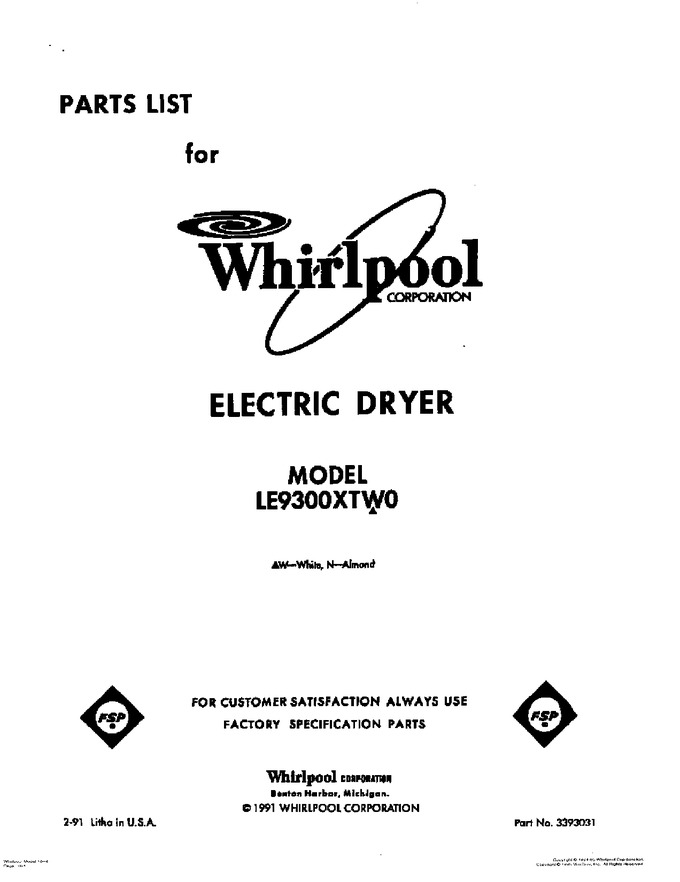 Diagram for LE9300XTW0