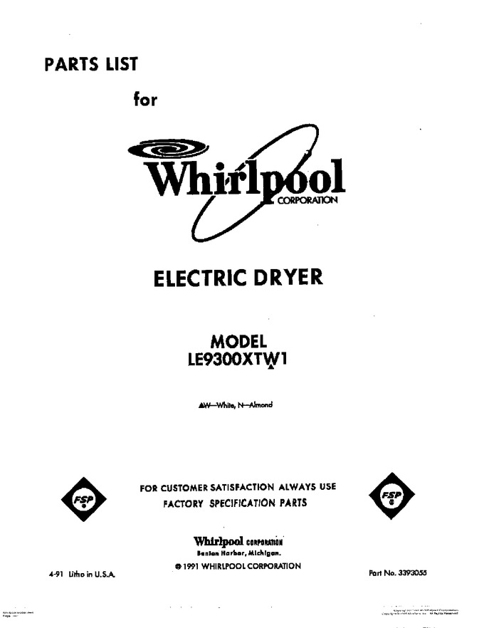 Diagram for LE9300XTW1