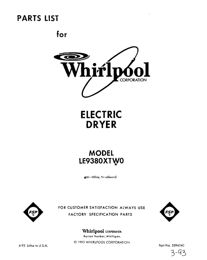 Diagram for LE9380XTN0