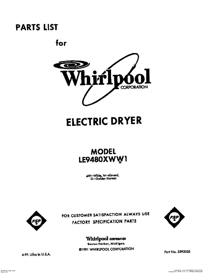 Diagram for LE9480XWN1