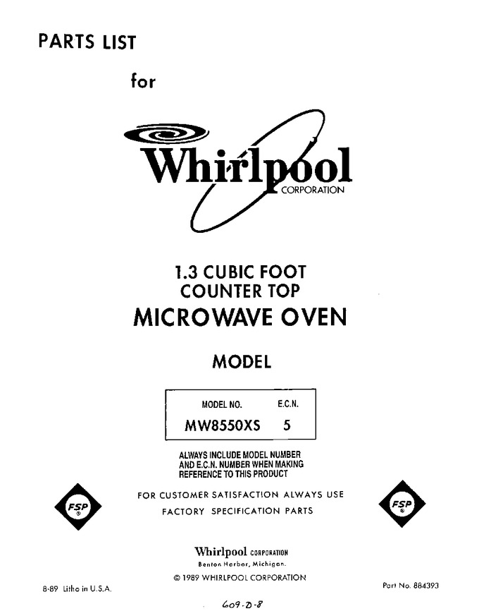 Diagram for MW8550XS5