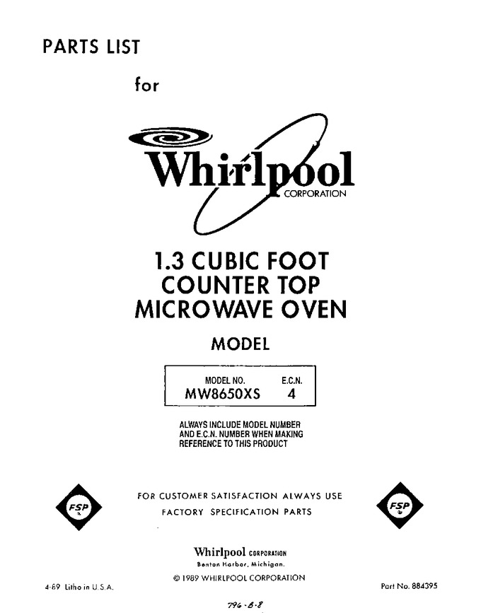 Diagram for MW8650XS4