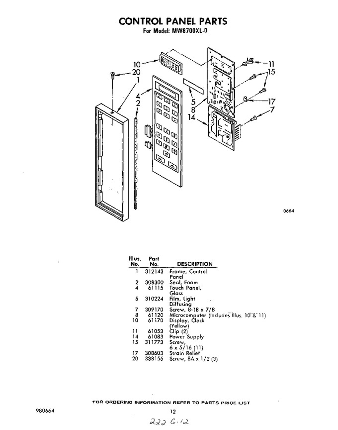 Diagram for MW8700XL0
