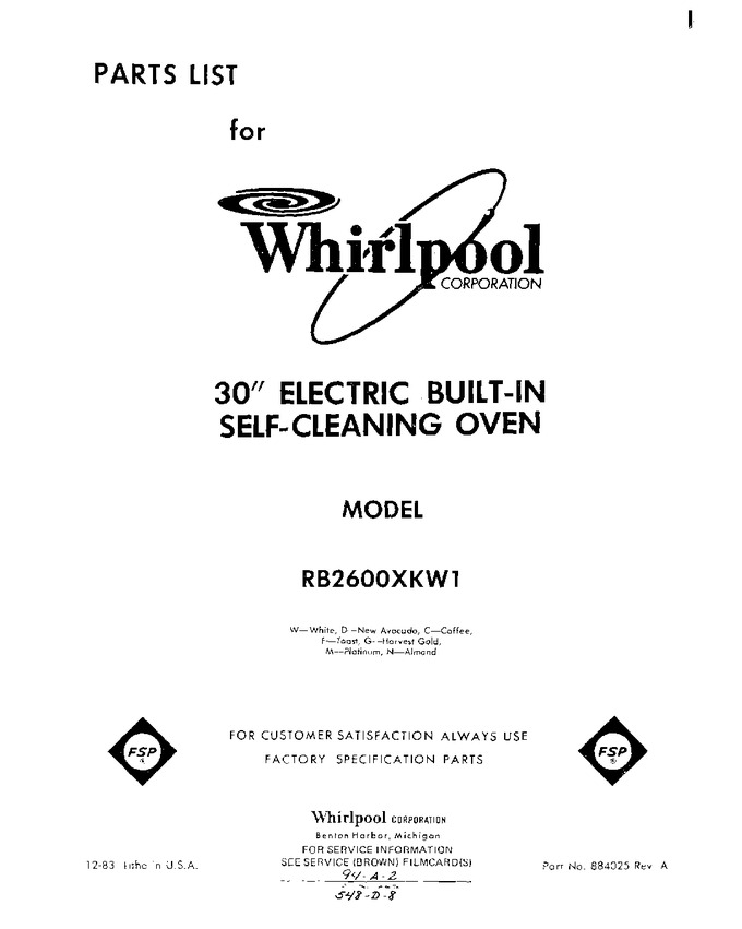 Diagram for RB2600XKW1
