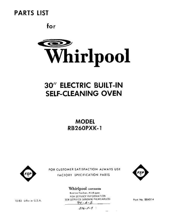 Diagram for RB260PXK1