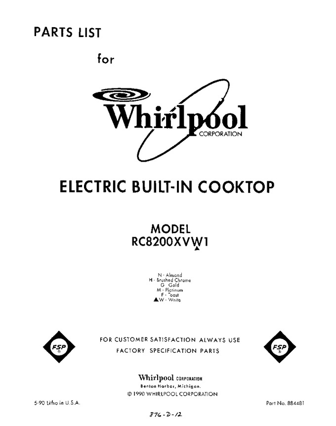 Diagram for RC8200XVW1
