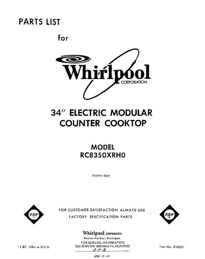 Diagram for RC8350XRH0