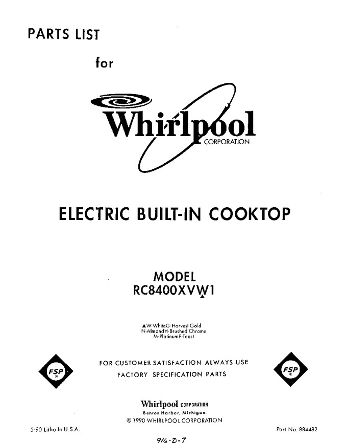 Diagram for RC8400XVW1