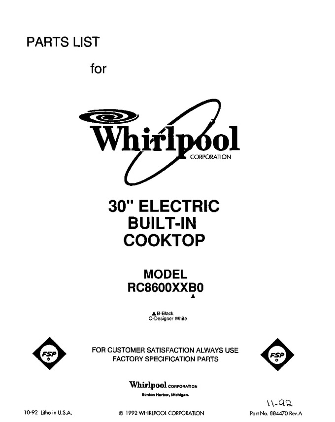Diagram for RC8600XXW0