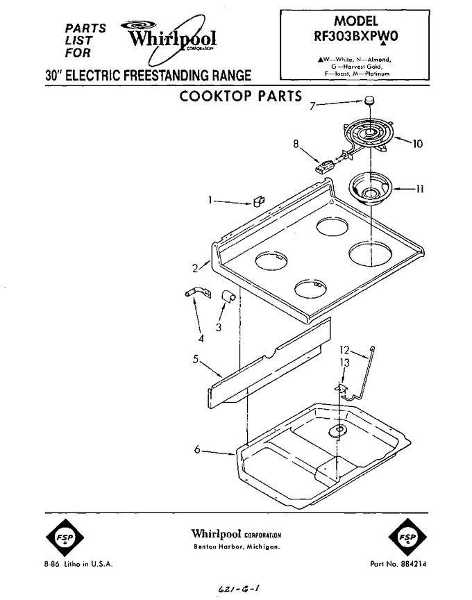Diagram for RF303BXPW0
