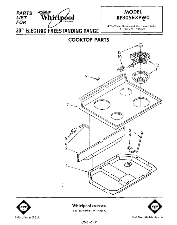 Diagram for RF305EXPW0