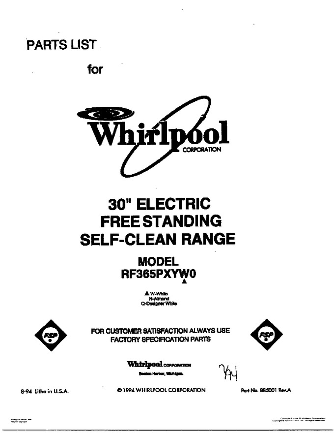Diagram for RF365PXYN0
