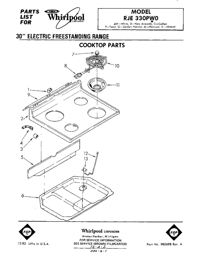 Diagram for RJE330PW0