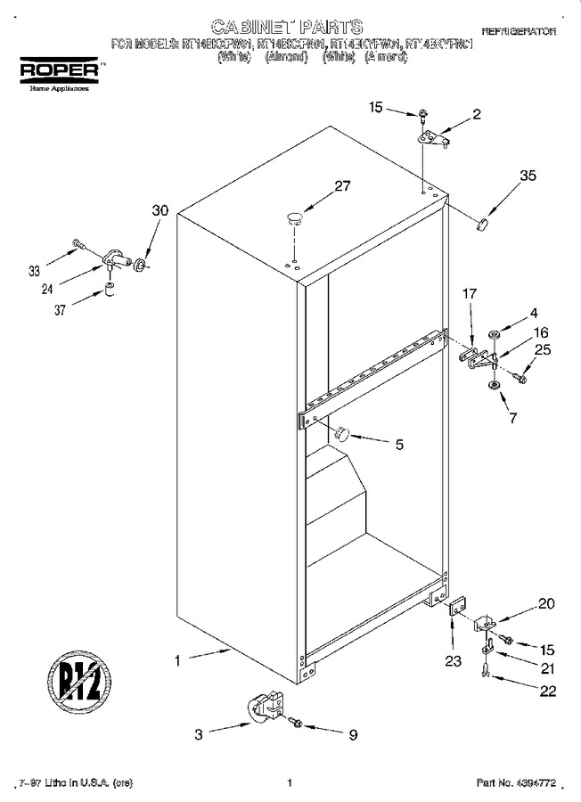 Diagram for RT14BKXFW01