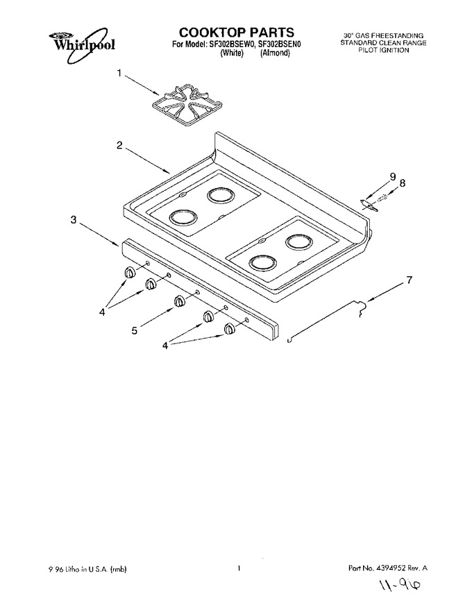 Diagram for SF302BSEW0