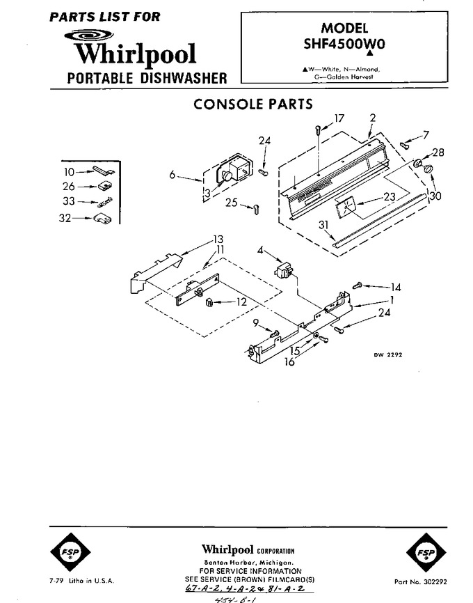 Diagram for SHF4500W0