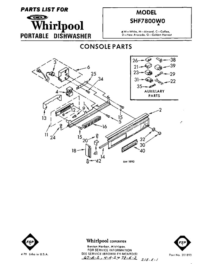 Diagram for SHF7800W0