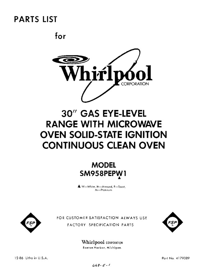 Diagram for SM958PEPW1