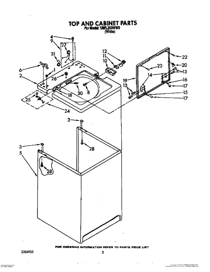 Diagram for TAWL200WW0