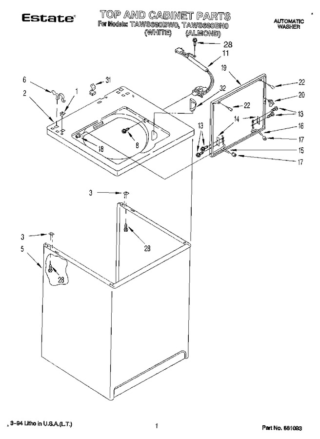 Diagram for TAWS680BW0