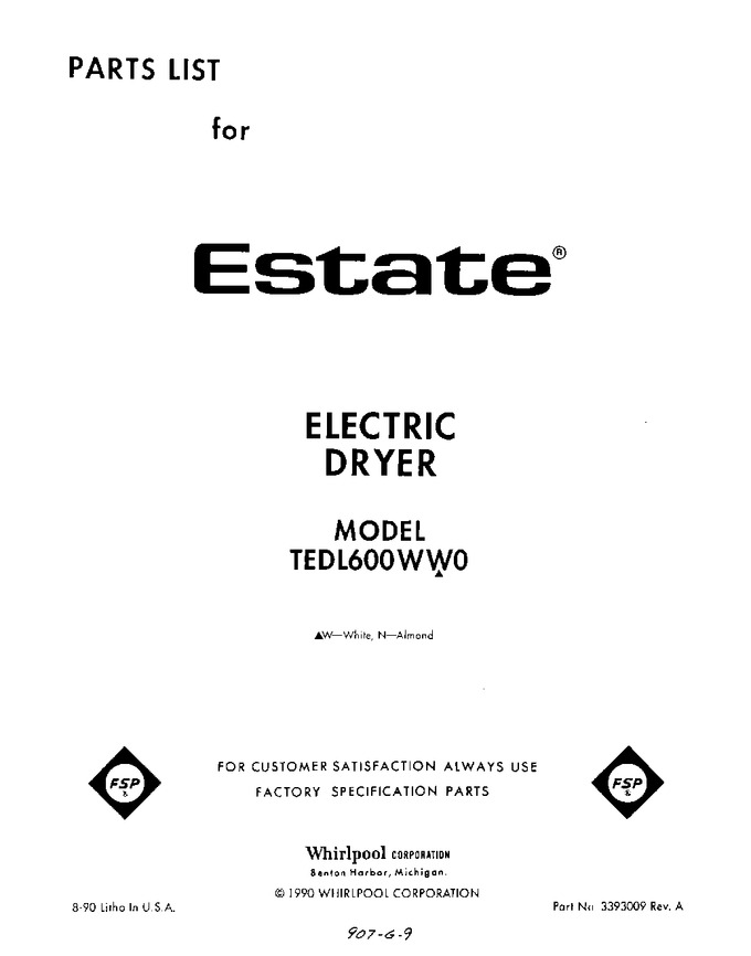 Diagram for TEDL600WW0