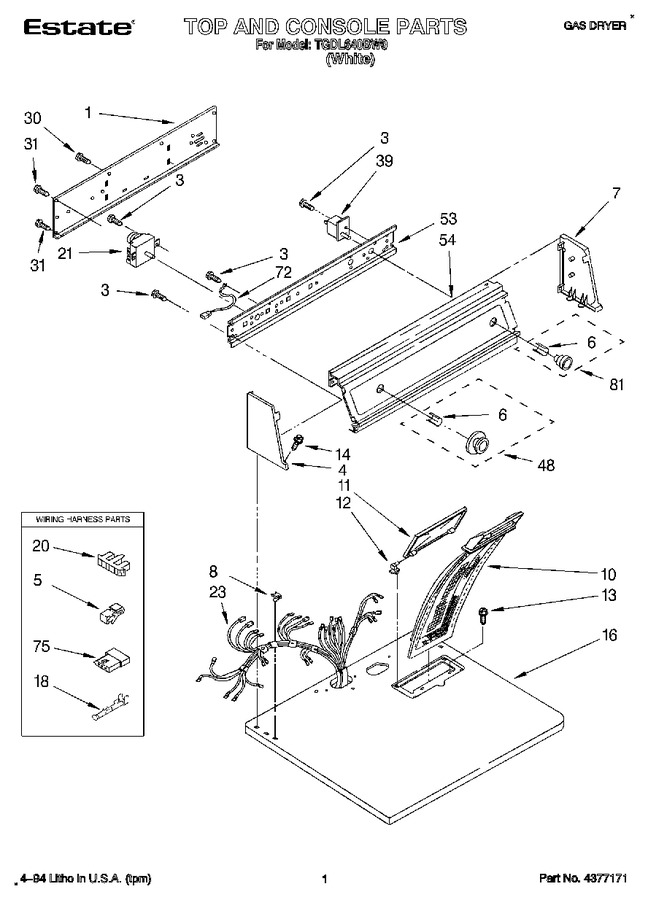 Diagram for TGDL640BW0