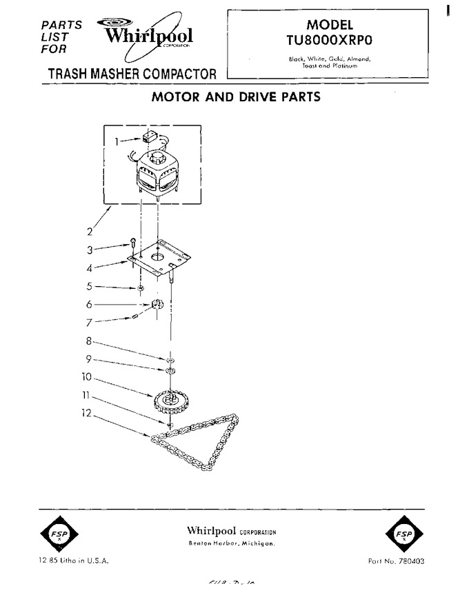 Diagram for TU8000XRP0