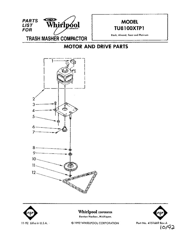 Diagram for TU8100XTP1
