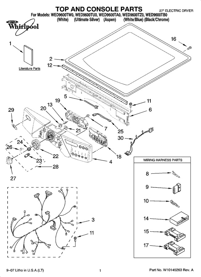 Diagram for WED9600TZ0