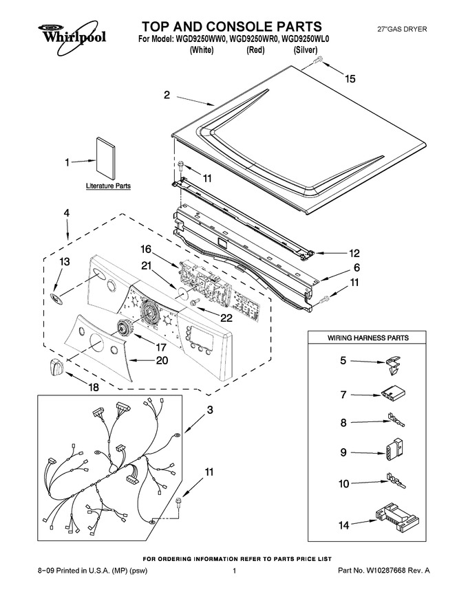 Diagram for WGD9250WW0