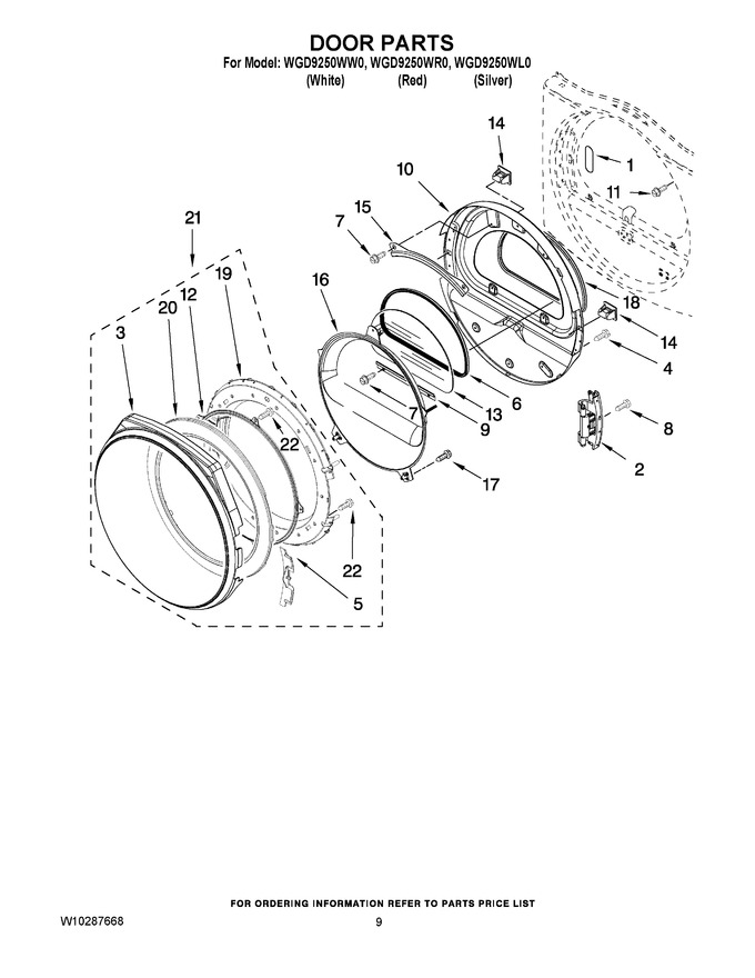 Diagram for WGD9250WW0