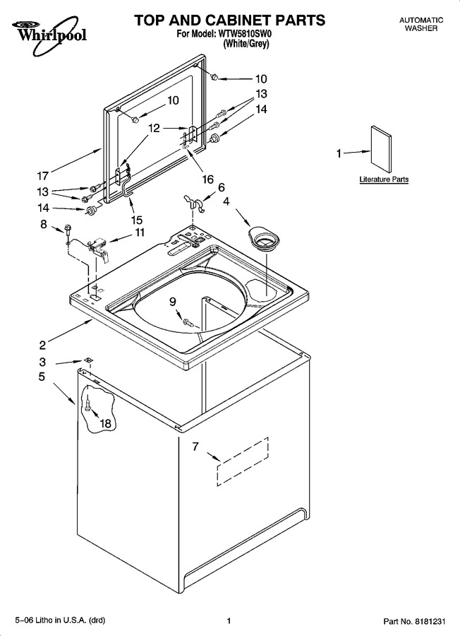 Diagram for WTW5810SW0