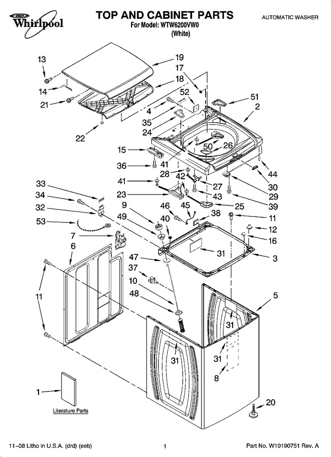 Diagram for WTW6200VW0