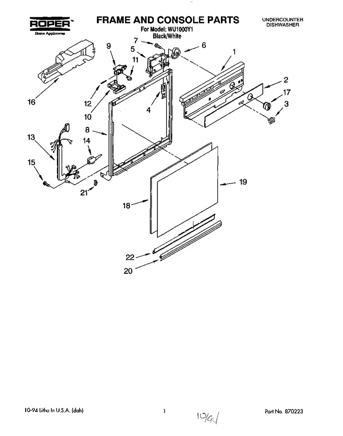 Diagram for WU1000Y1