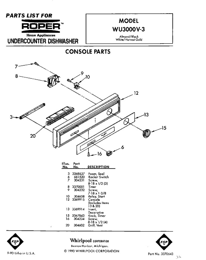 Diagram for WU3000V3