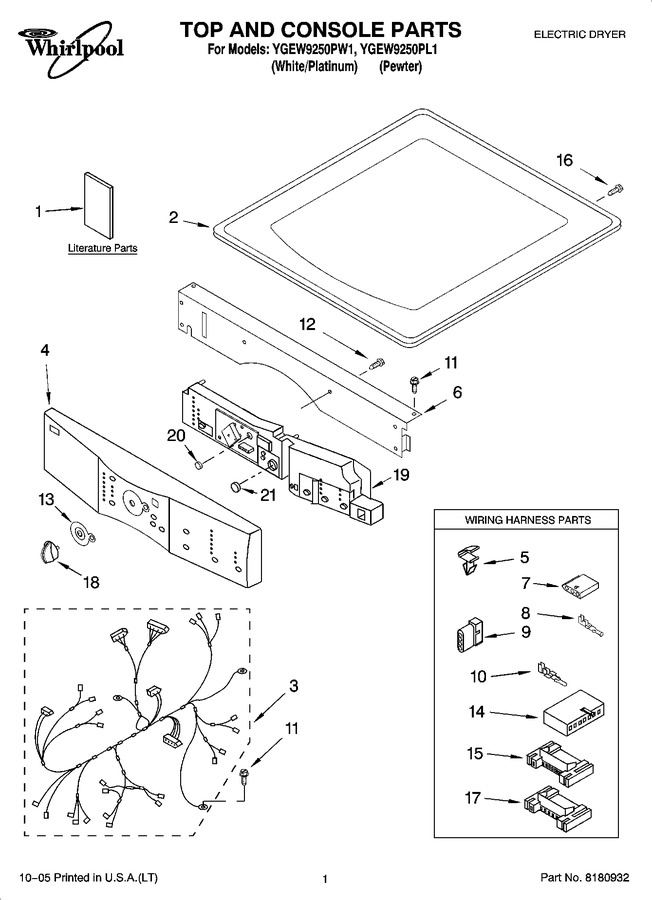 Diagram for YGEW9250PW1