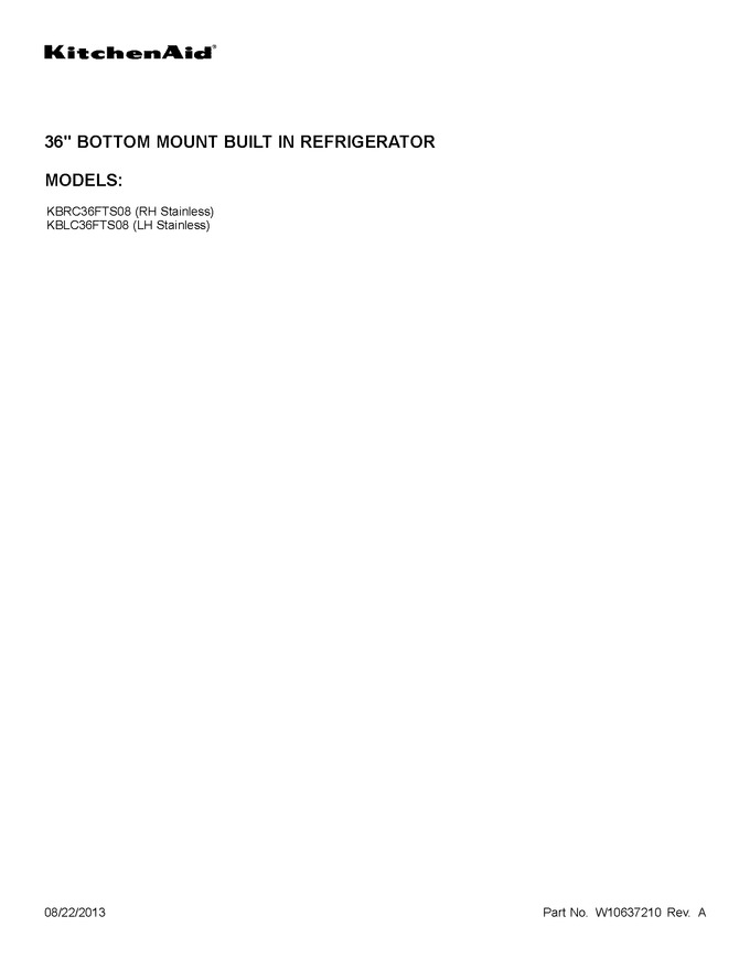 Diagram for KBLC36FTS08