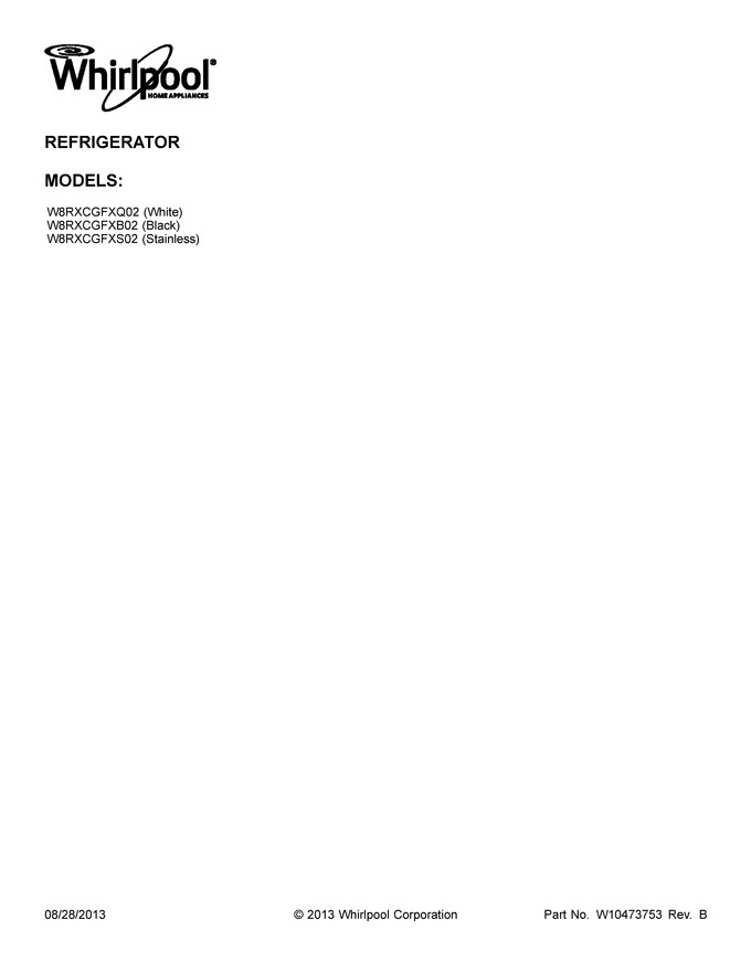 Diagram for W8RXCGFXS02