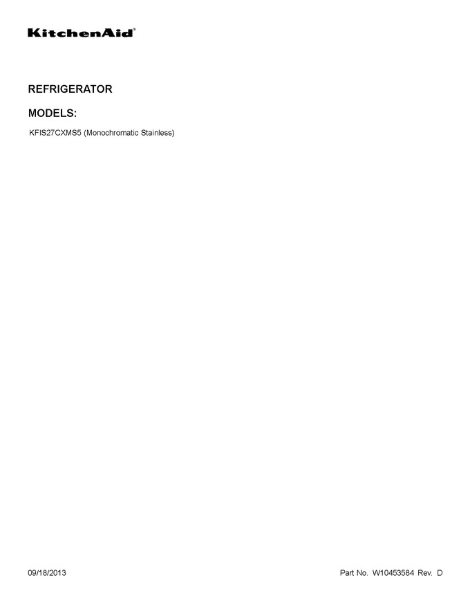Diagram for KFIS27CXMS5