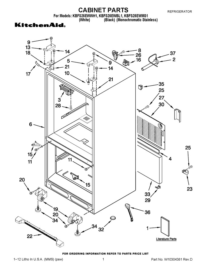 Diagram for KBFS25EWBL1