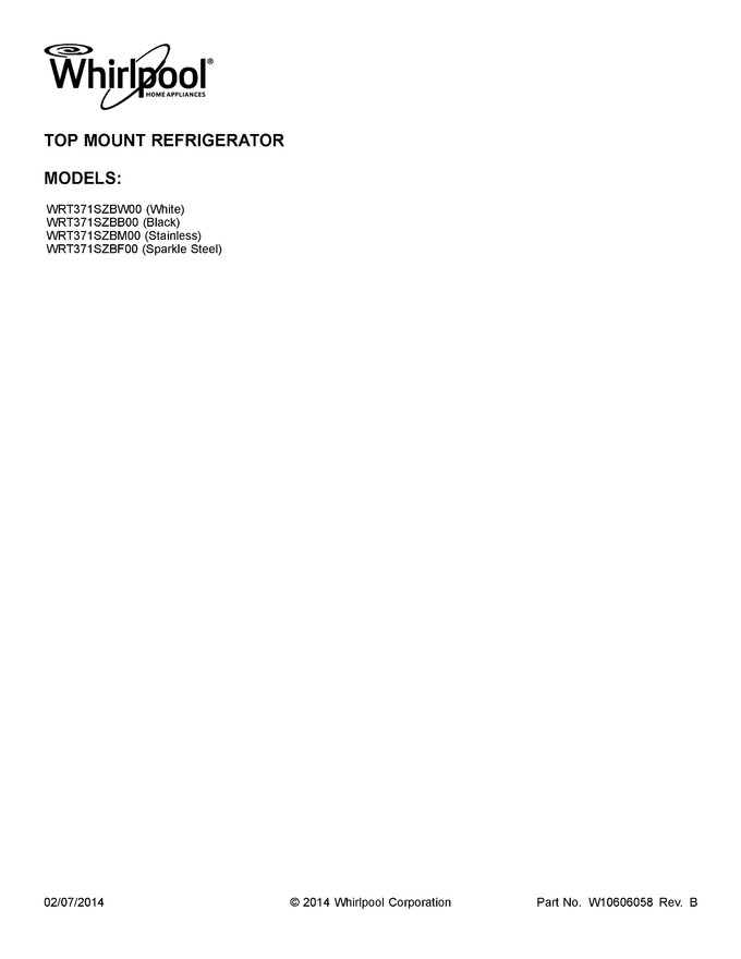 Diagram for WRT371SZBM00