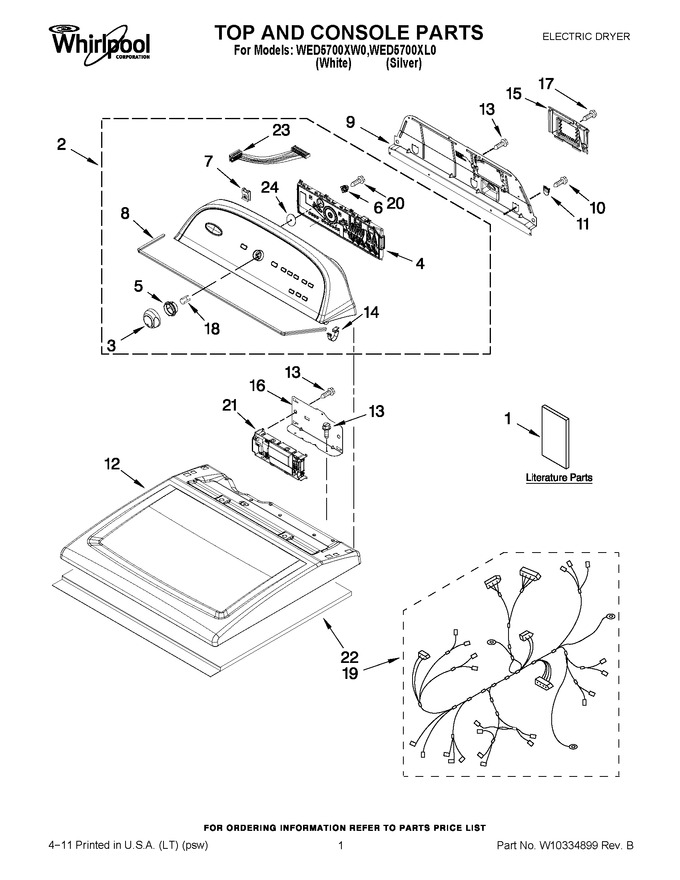 Diagram for WED5700XL0