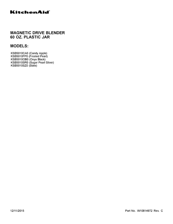 Diagram for KSB5010SZ0