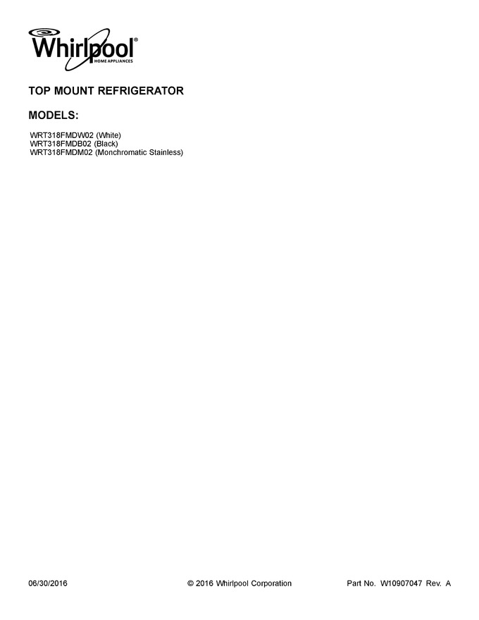 Diagram for WRT318FMDW02