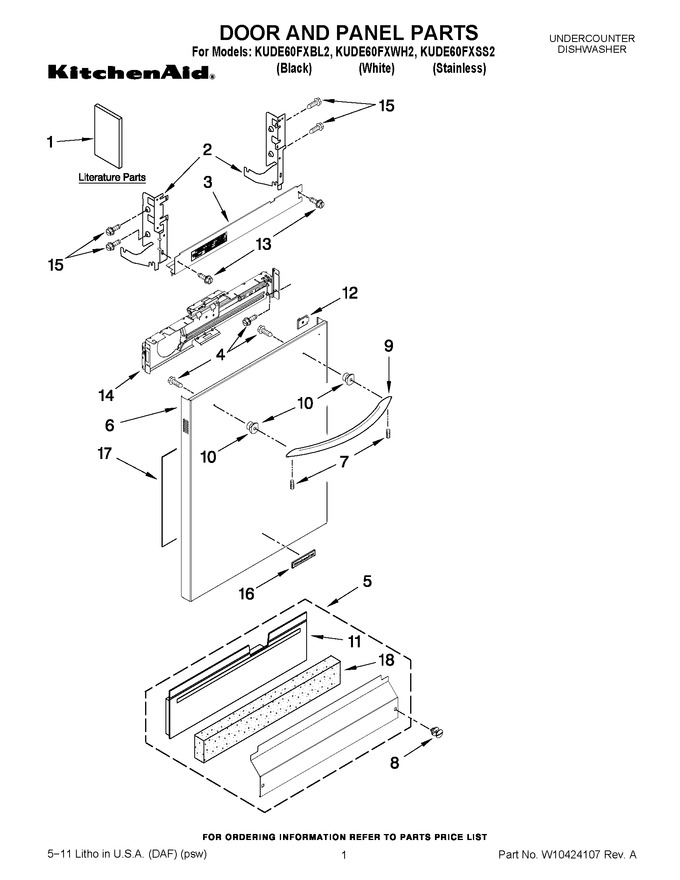 Diagram for KUDE60FXWH2